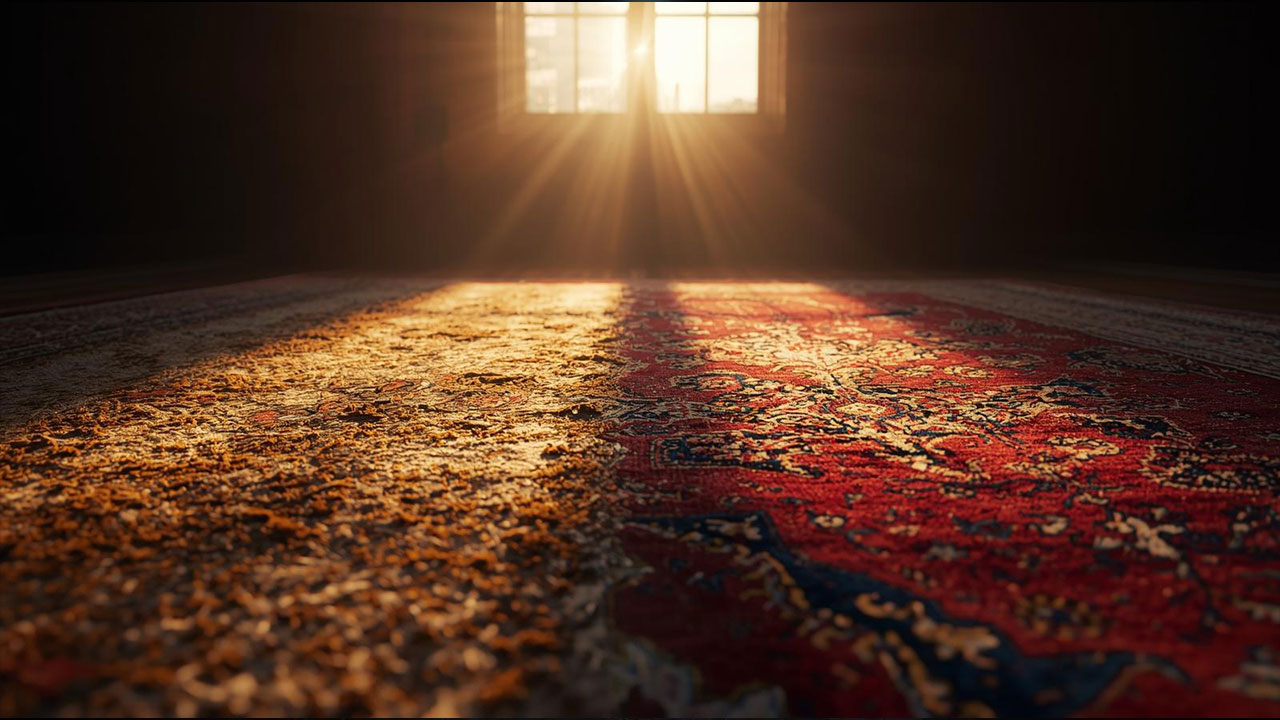 تابش شدید نور خورشید و تاثیر در خراب شدن بافت فرش