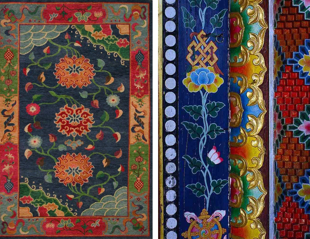 دو طرح از فرش دستبافت تبتی از دل تاریخ