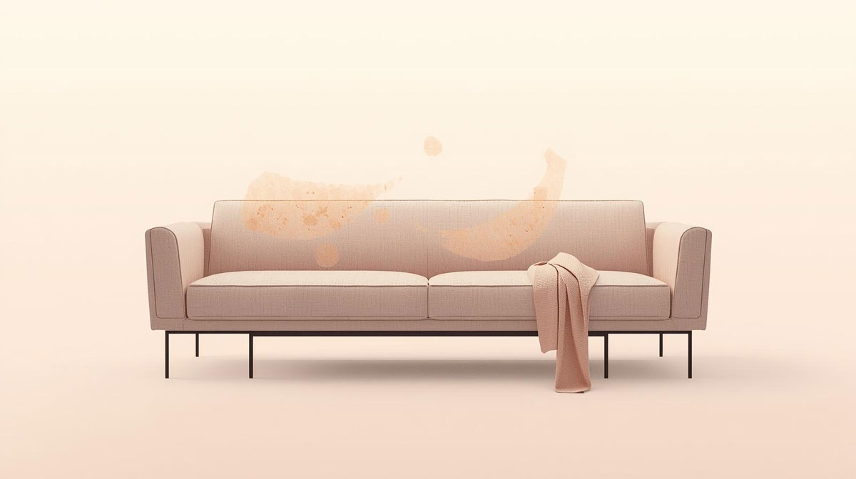 طرح مبل با چرک و دستمال برای تمیز کردن،نمونه نمادین